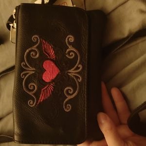 Black leather crossbody